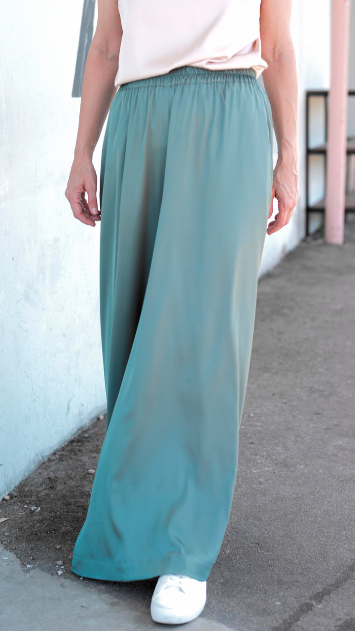 Basil Silk Palazzo Trousers