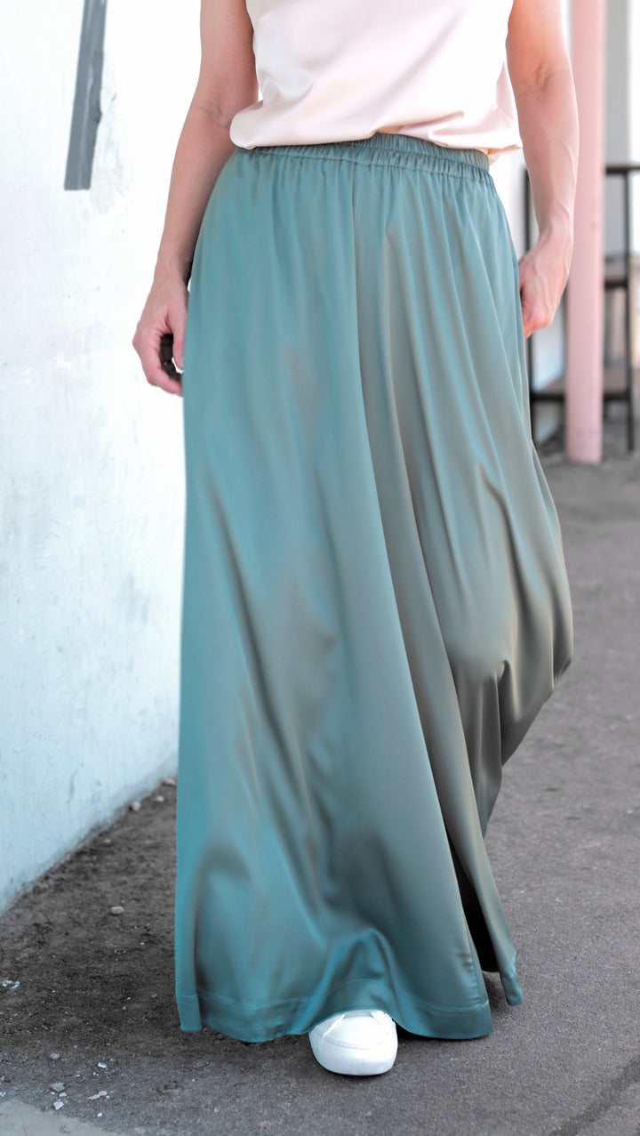 Basil Silk Palazzo Trousers