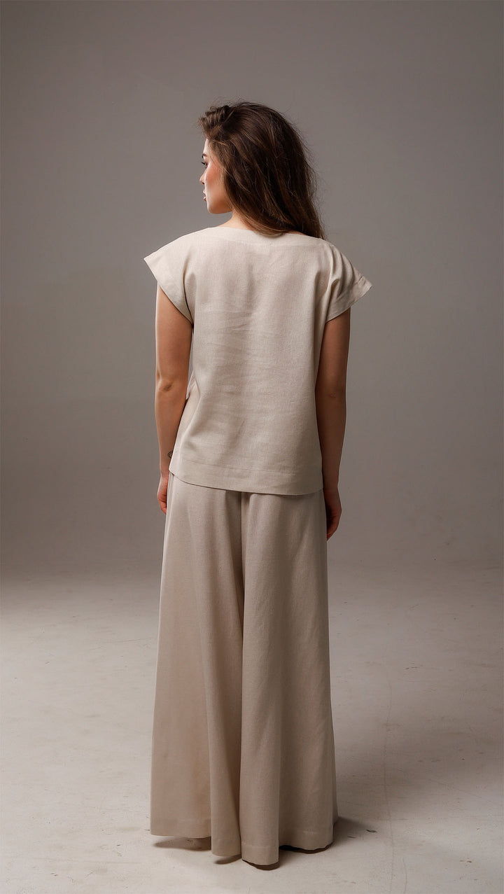 Palazzo trousers Linen Sand