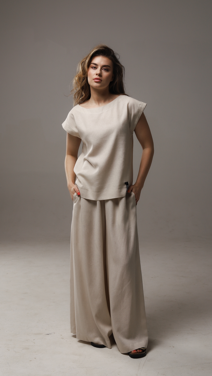 Palazzo trousers Linen Sand