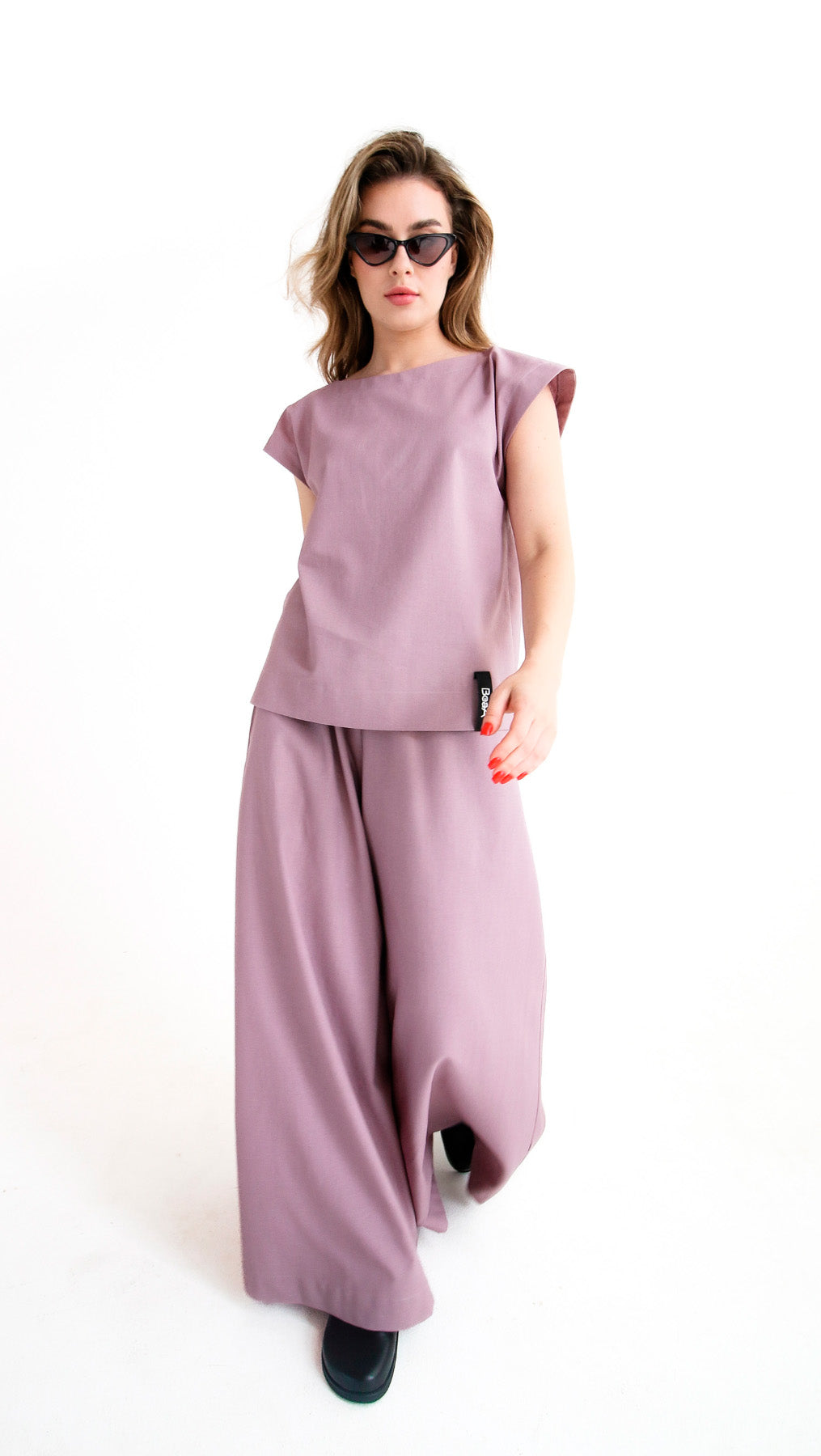 Palazzo trousers Linen Lavender