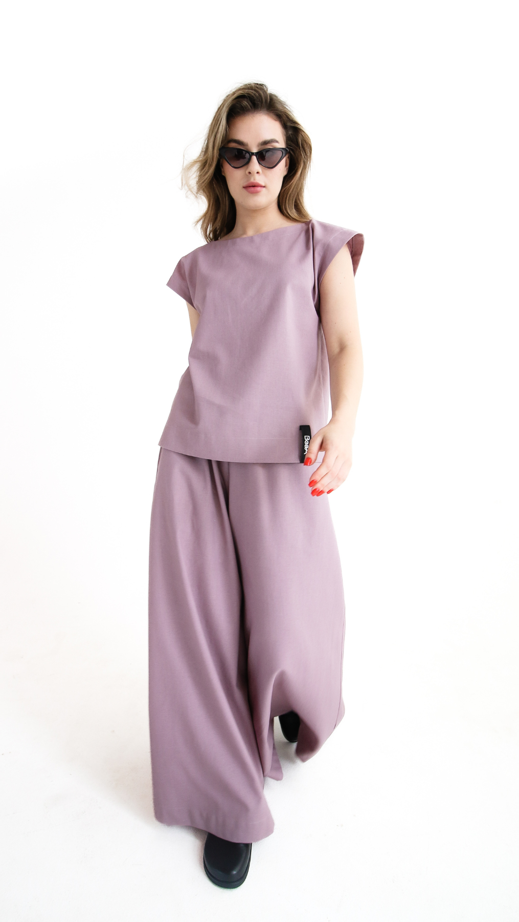 Palazzo trousers Linen Lavender