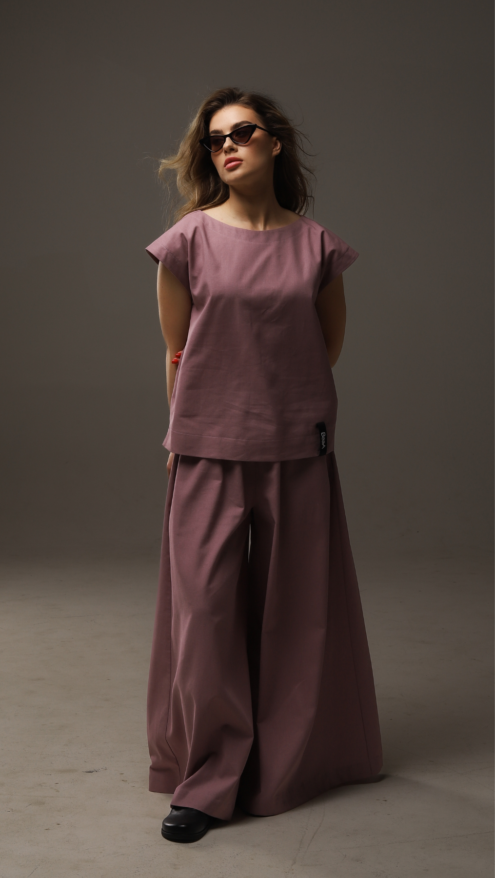 Palazzo trousers Linen Lavender