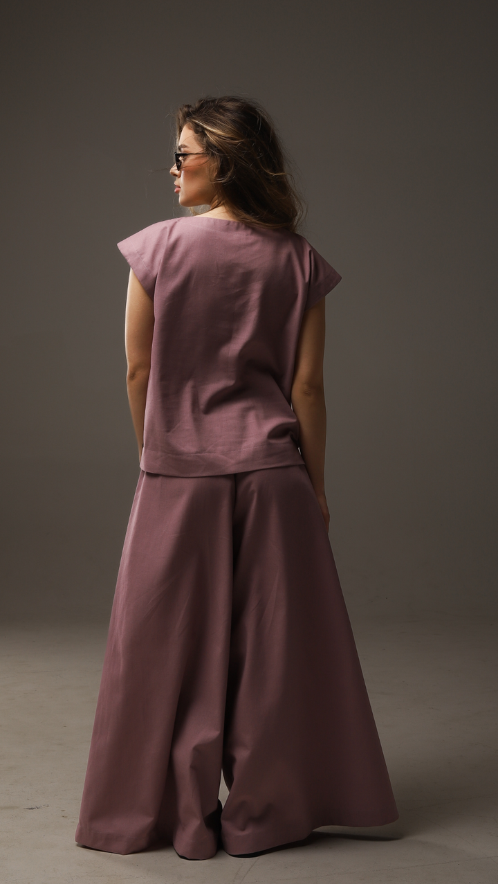 Palazzo trousers Linen Lavender