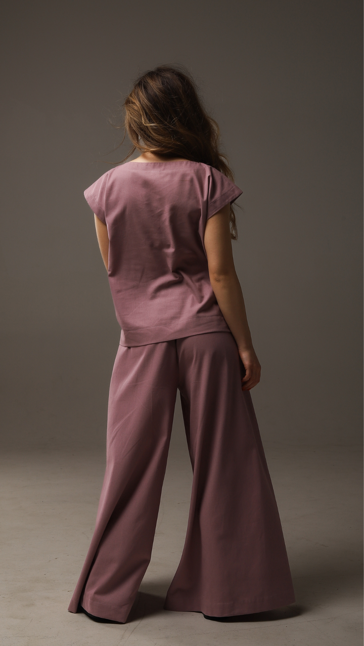 Palazzo trousers Linen Lavender