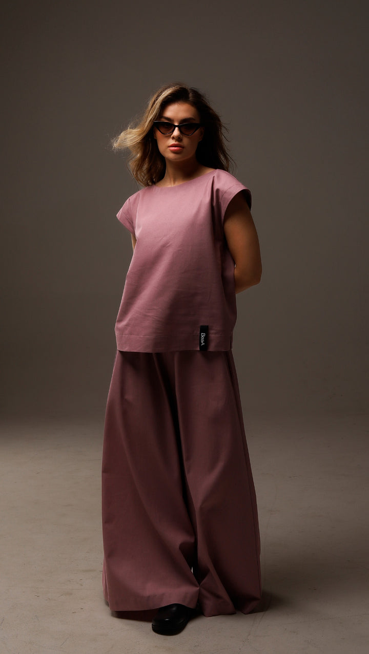 Palazzo trousers Linen Lavender