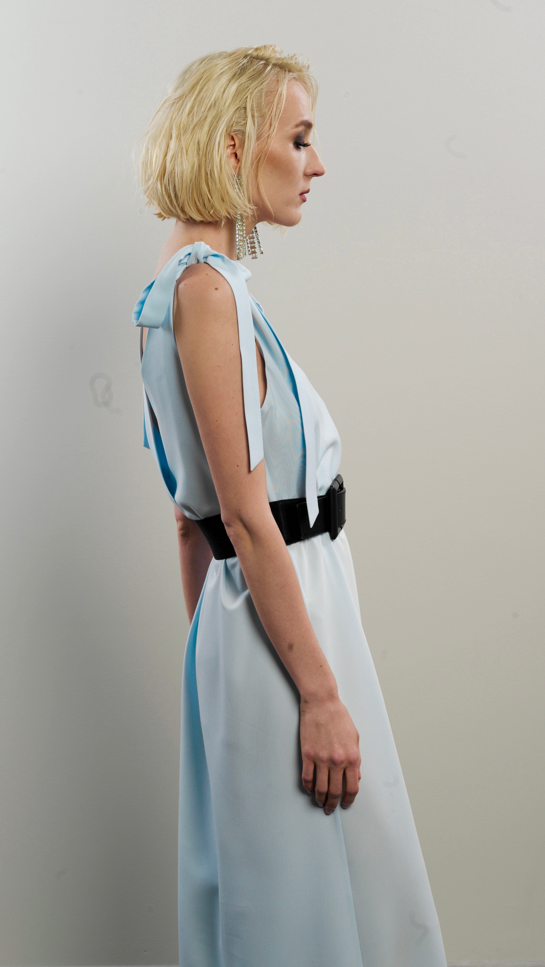 Shoulder tie dress Sky Blue