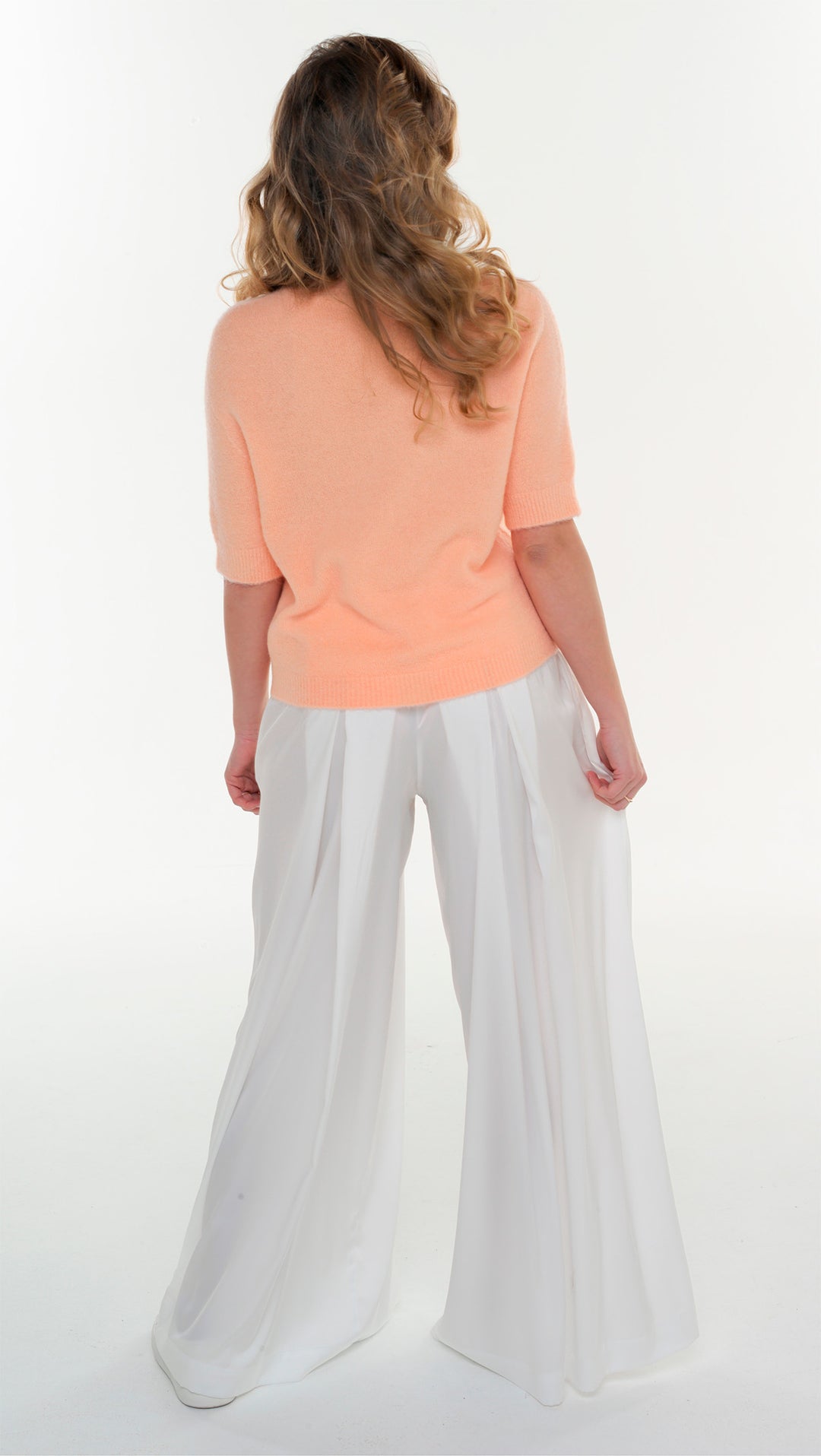 Trousers with pleats Silk White