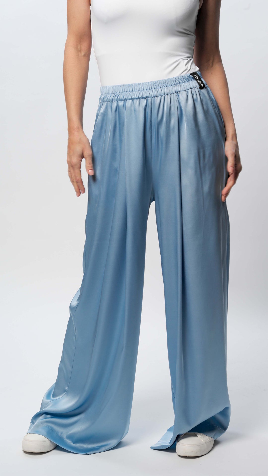 Wide-leg trousers Silk Sky blue