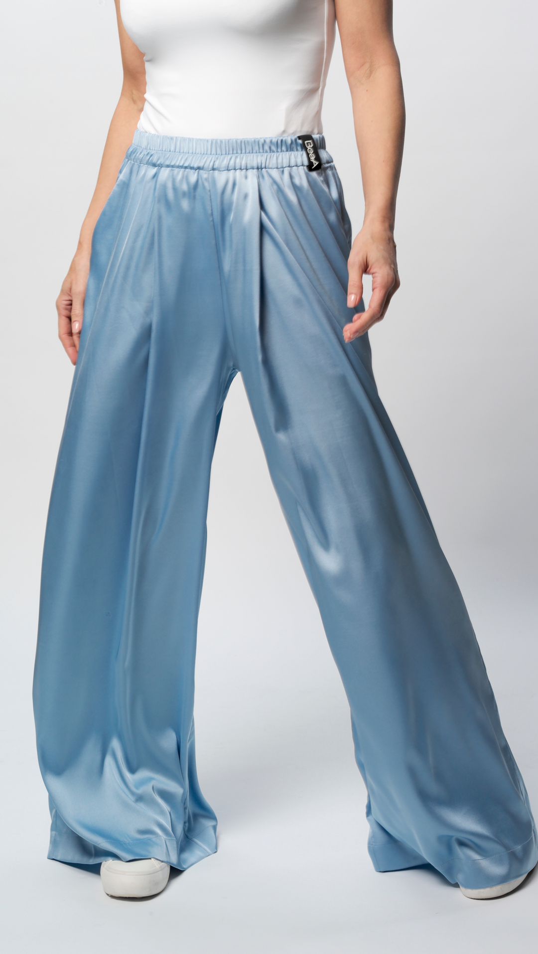 Wide-leg trousers Sky Blue BeaA - Be At Home with Yourself