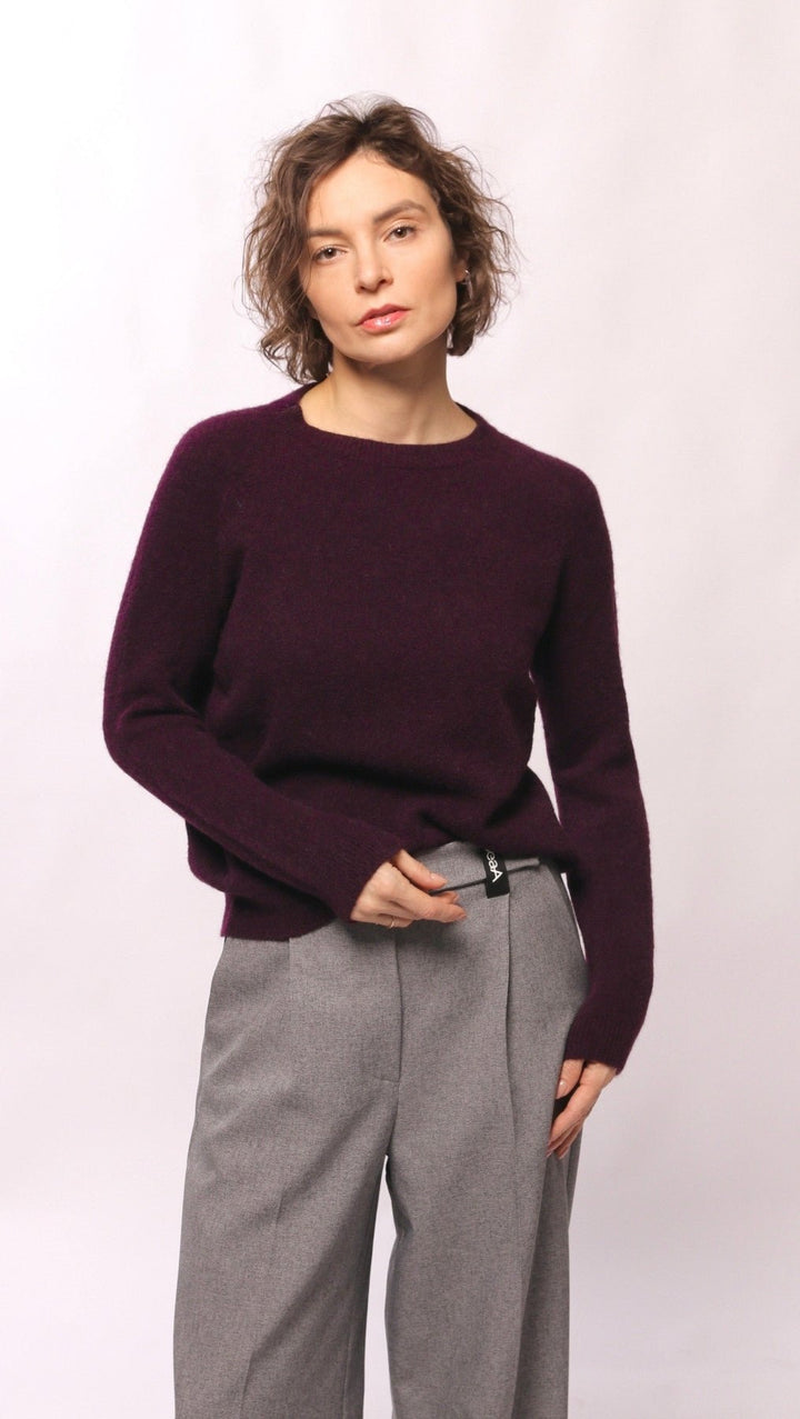 Alpaca and viscose sweater Dark Purple - BeaA - Be At Home with Yourself - sweater