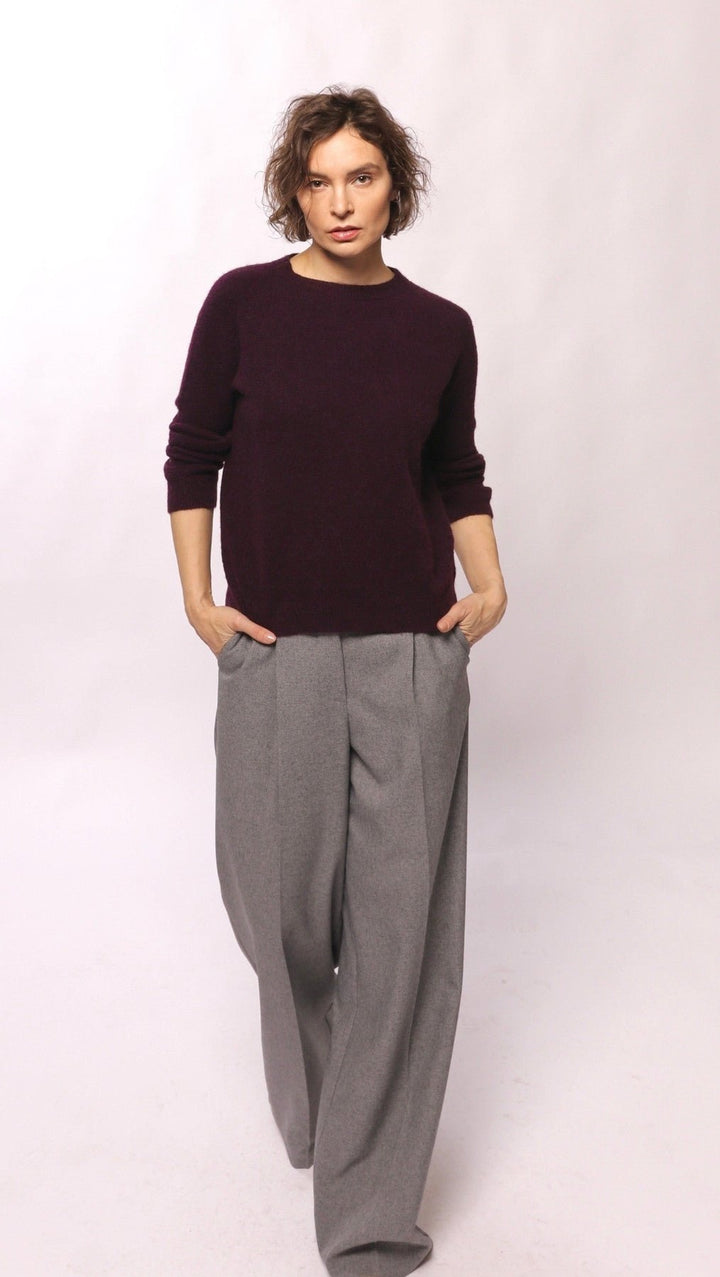 Alpaca and viscose sweater Dark Purple - BeaA - Be At Home with Yourself - sweater