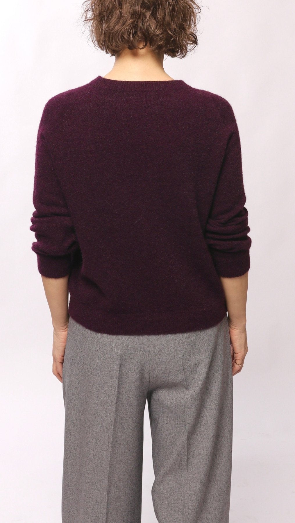 Alpaca and viscose sweater Dark Purple - BeaA - Be At Home with Yourself - sweater