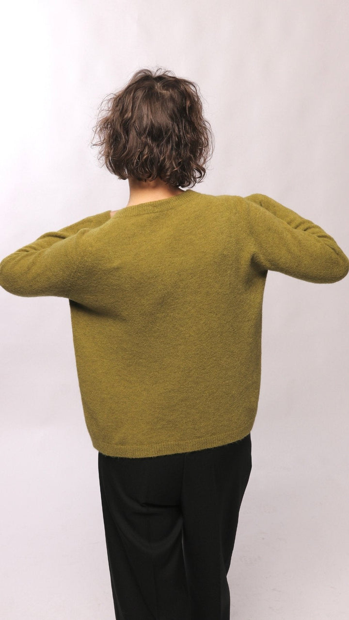 Alpaca and viscose sweater Olive - BeaA - Be At Home with Yourself - sweater