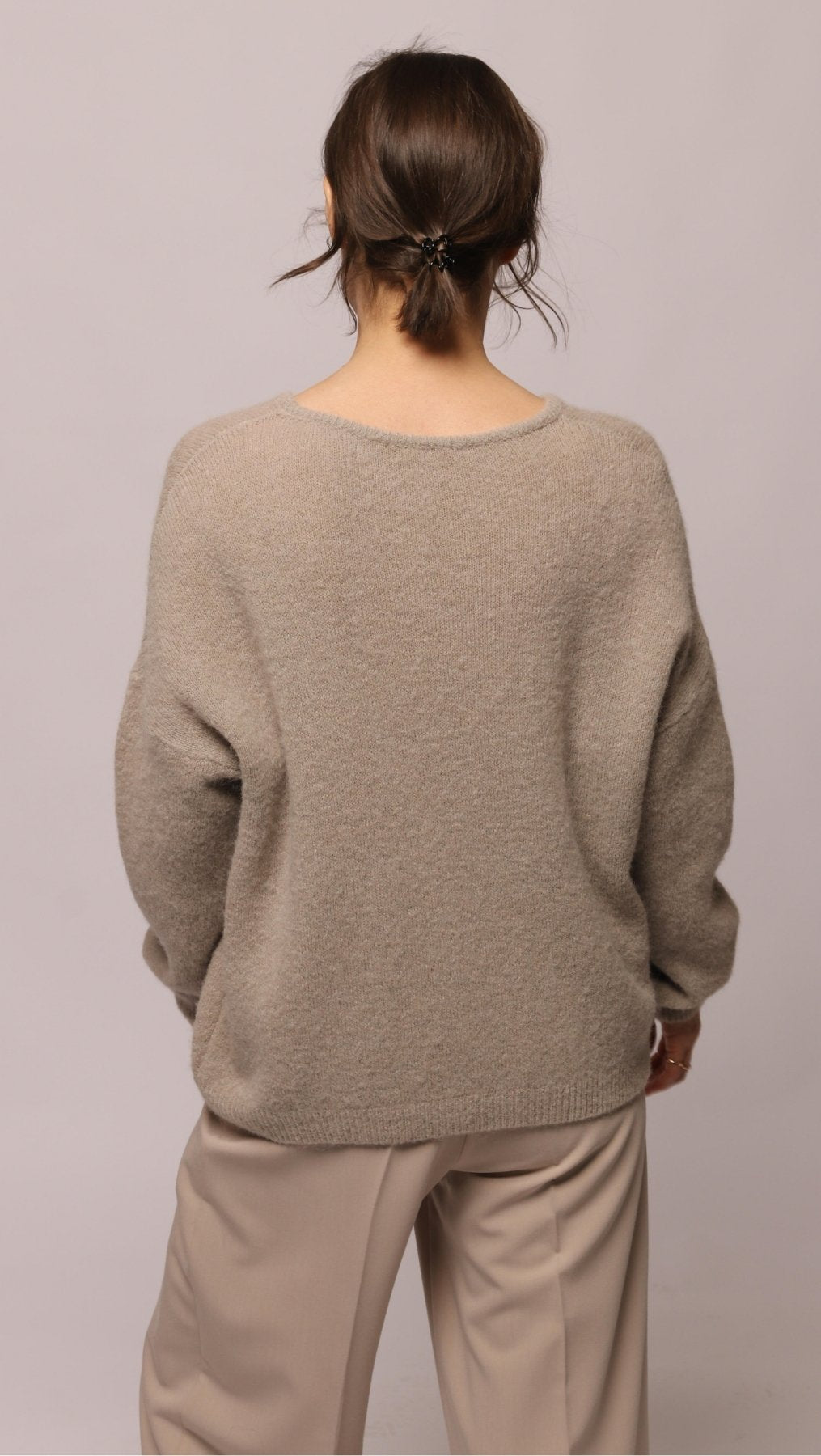 Alpaca and wool sweater Bone - BeaA - Be At Home with Yourself - Sweater