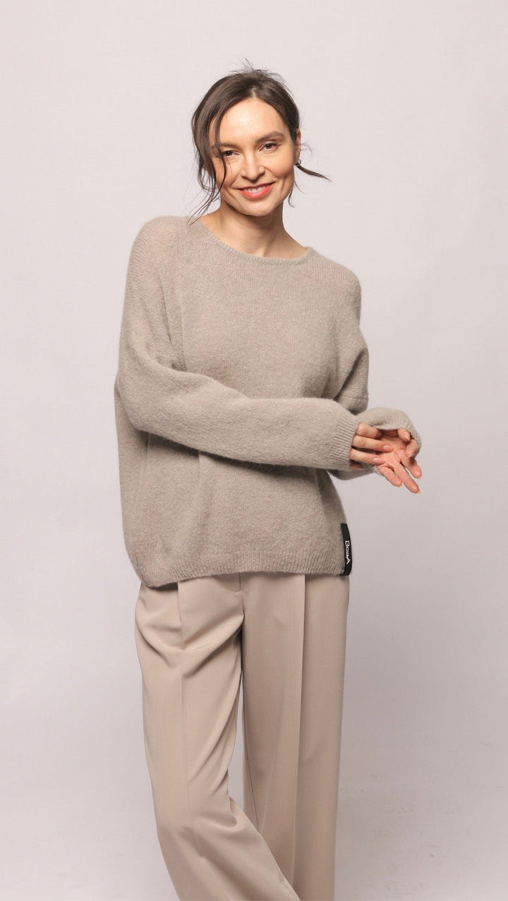 Alpaca and wool sweater Bone - BeaA - Be At Home with Yourself - Sweater