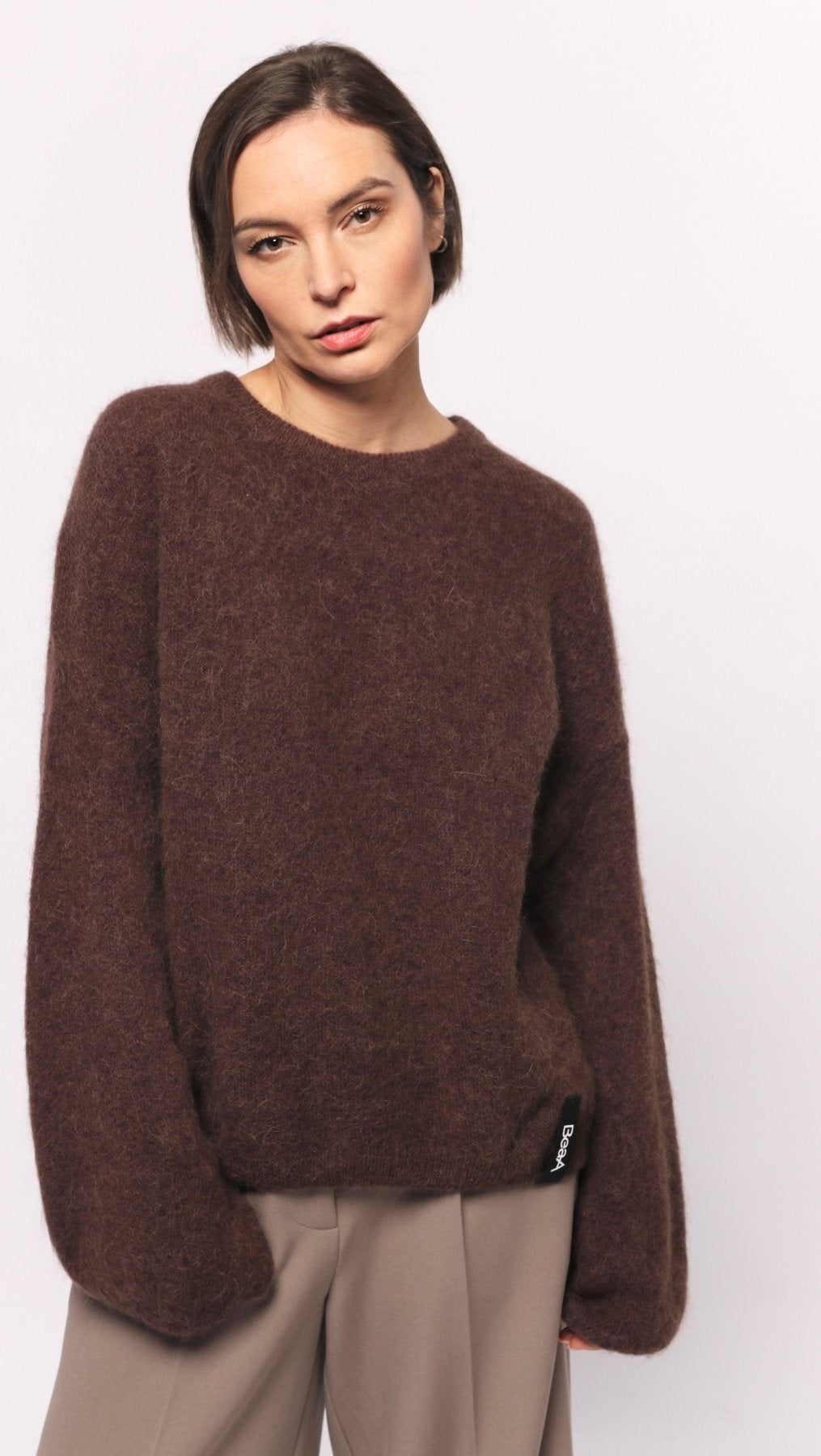 Baby Alpaca sweater Brown - BeaA - Be At Home with Yourself - sweater