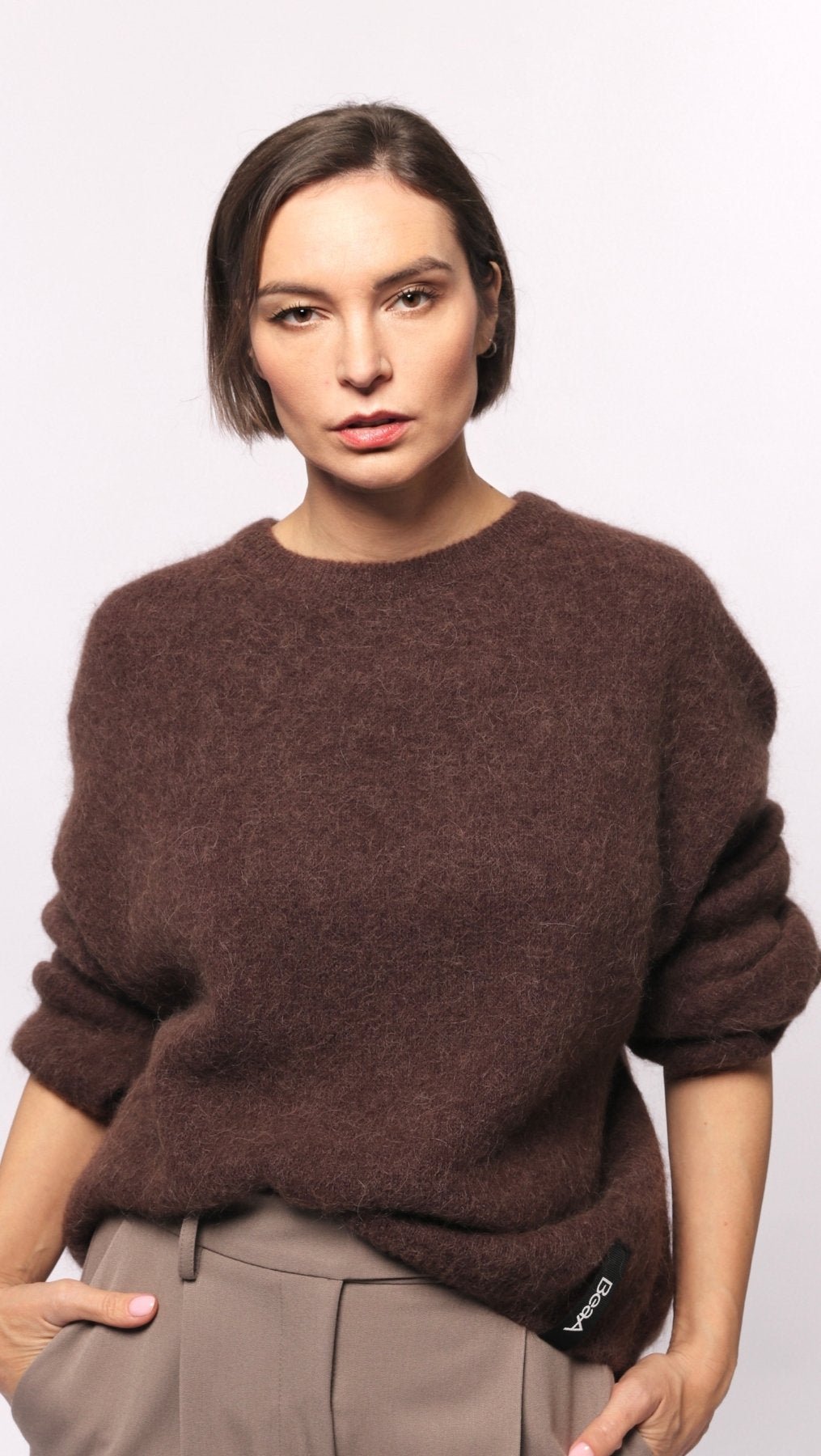 Baby Alpaca sweater Brown - BeaA - Be At Home with Yourself - sweater