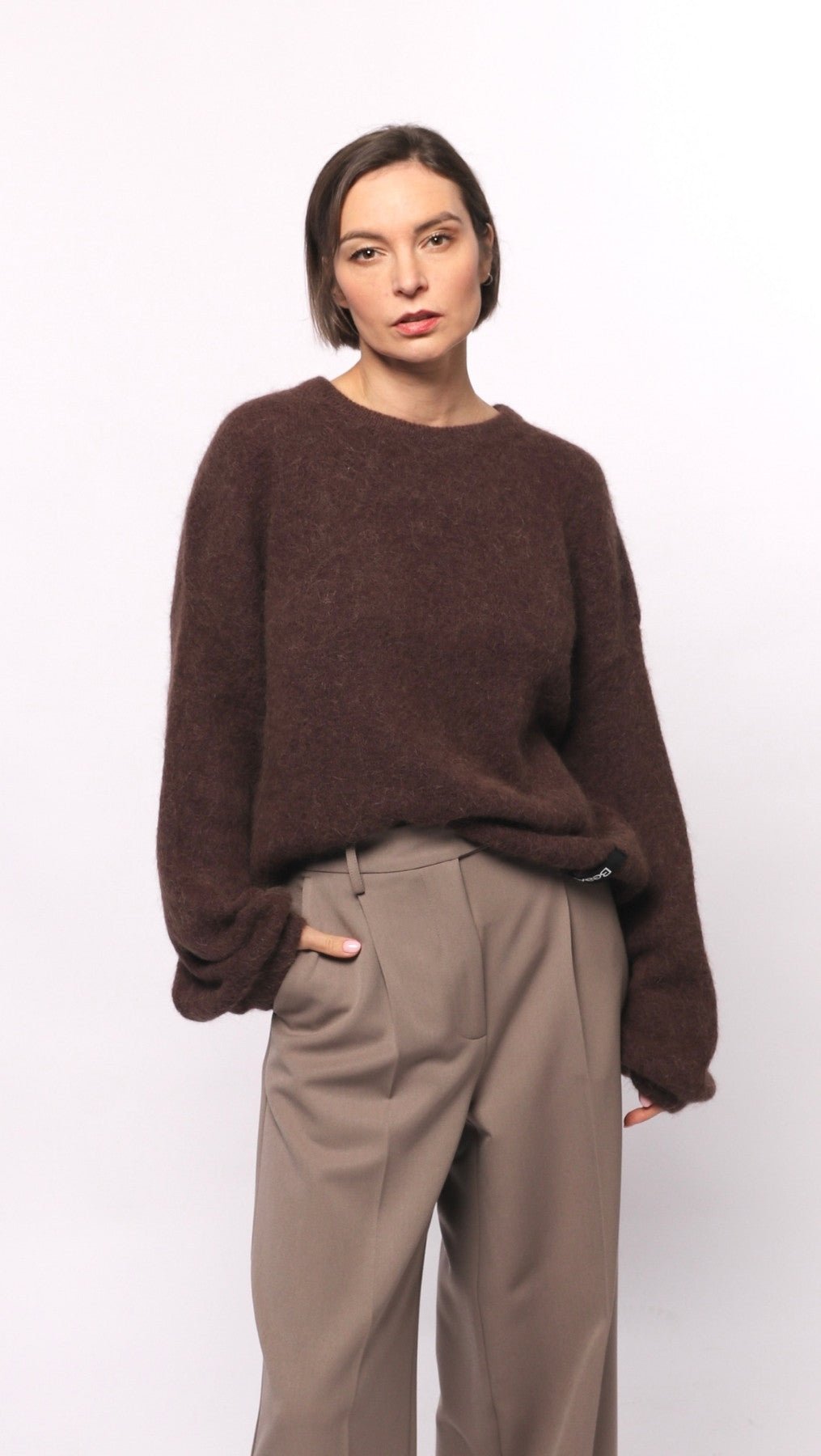 Baby Alpaca sweater Brown - BeaA - Be At Home with Yourself - sweater