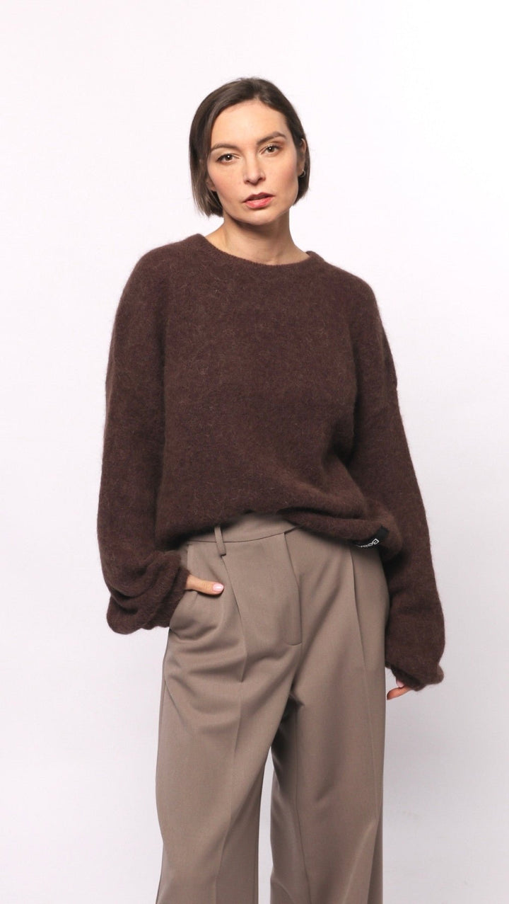 Baby Alpaca sweater Brown - BeaA - Be At Home with Yourself - sweater