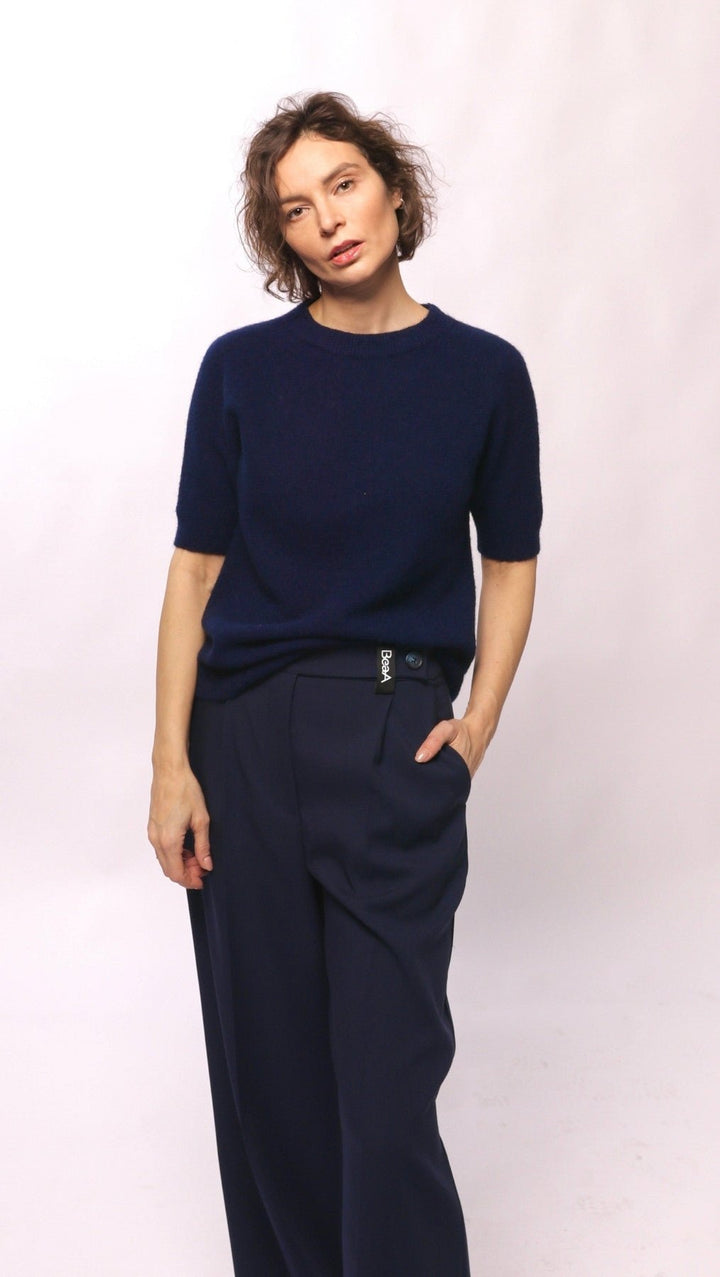 Baby Alpaca sweater Navy - BeaA - Be At Home with Yourself - sweater