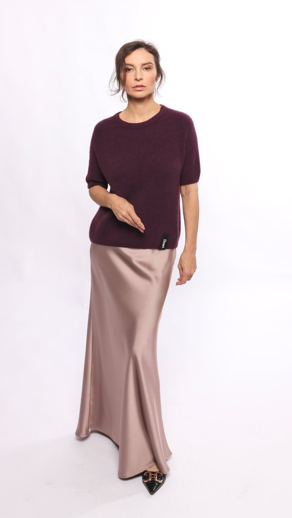 Baby Alpaca sweater Plum - BeaA - Be At Home with Yourself - sweater