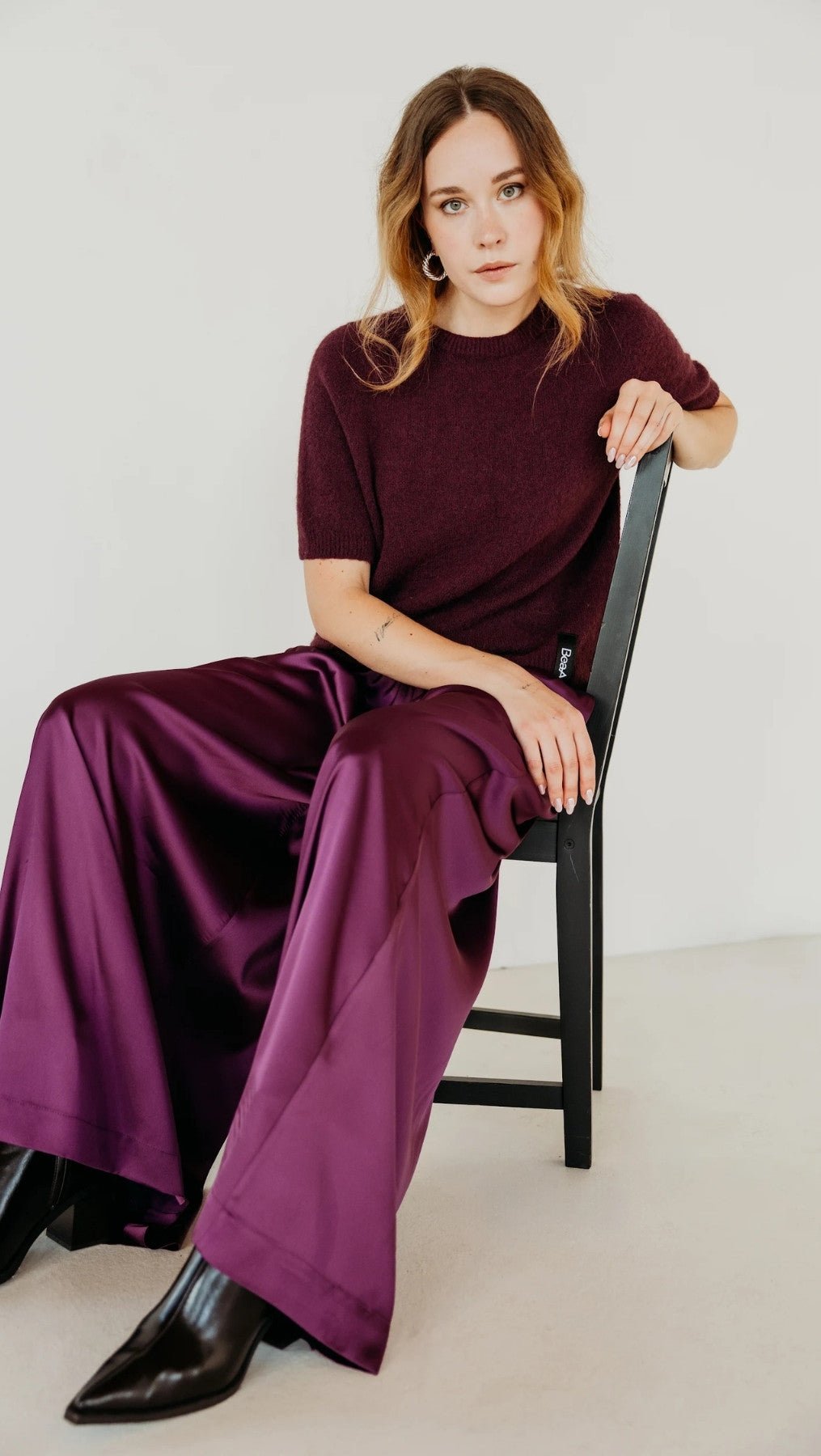 Baby Alpaca sweater Plum - BeaA - Be At Home with Yourself - sweater