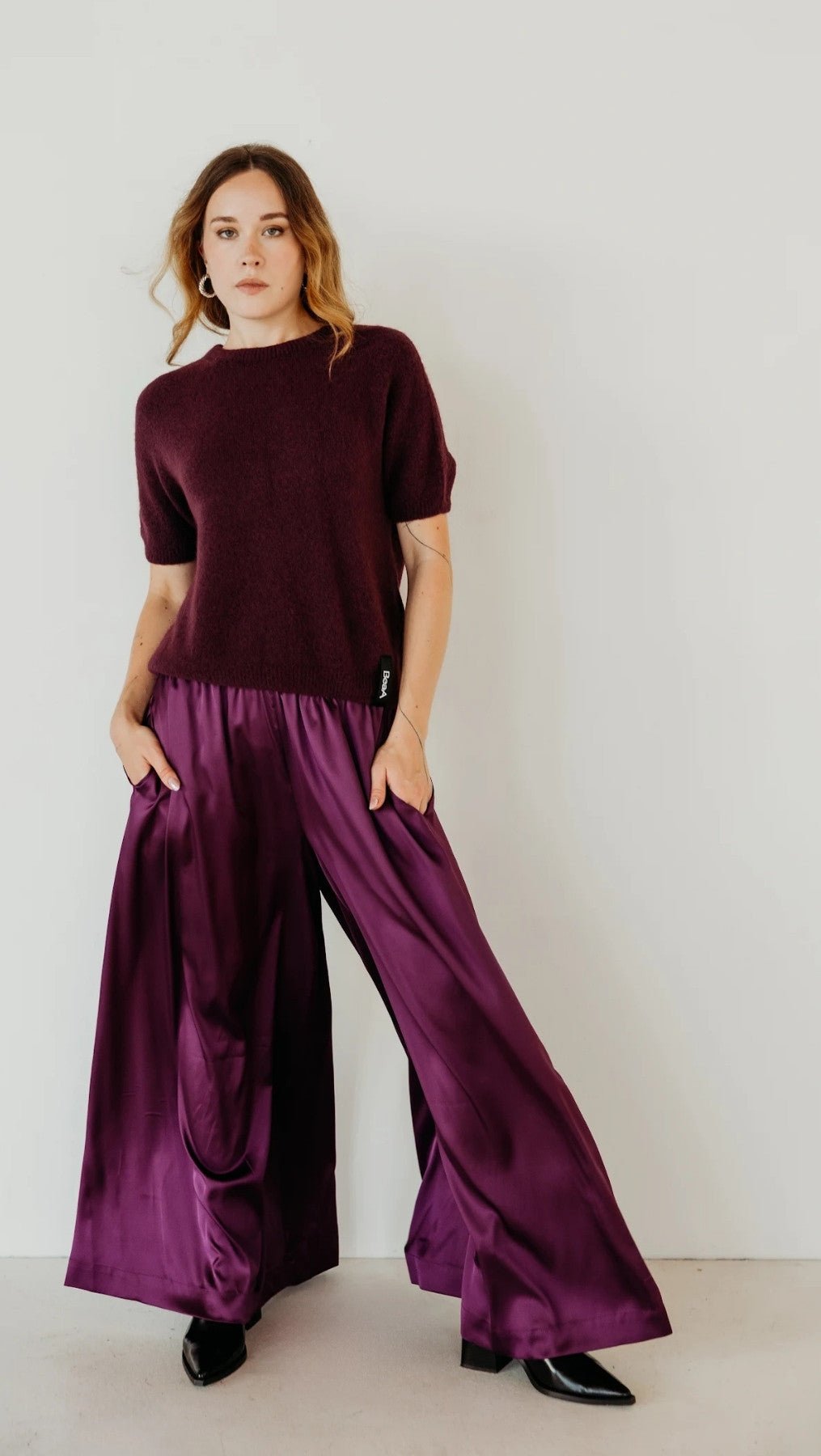 Baby Alpaca sweater Plum - BeaA - Be At Home with Yourself - sweater