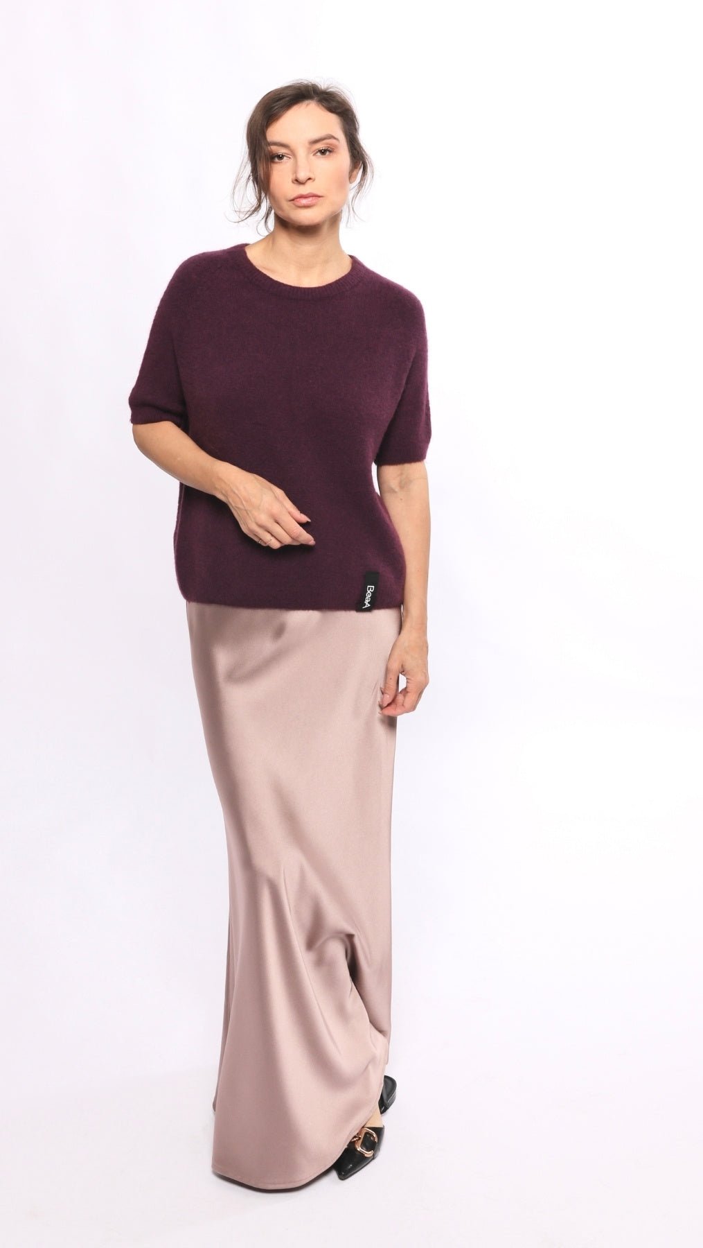 Baby Alpaca sweater Plum - BeaA - Be At Home with Yourself - sweater