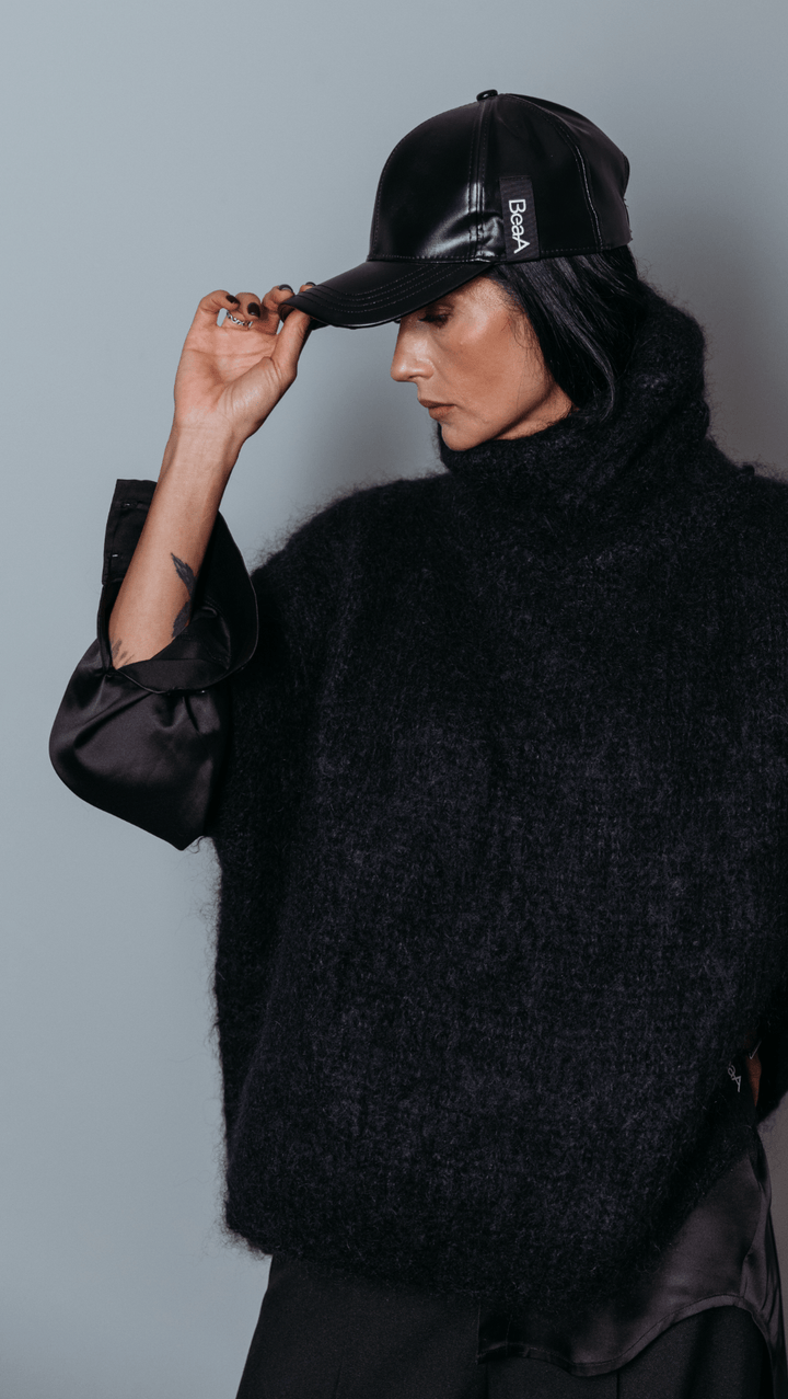 Baseball cap Black / Eco leather Black - BeaA - Be At Home with Yourself - 