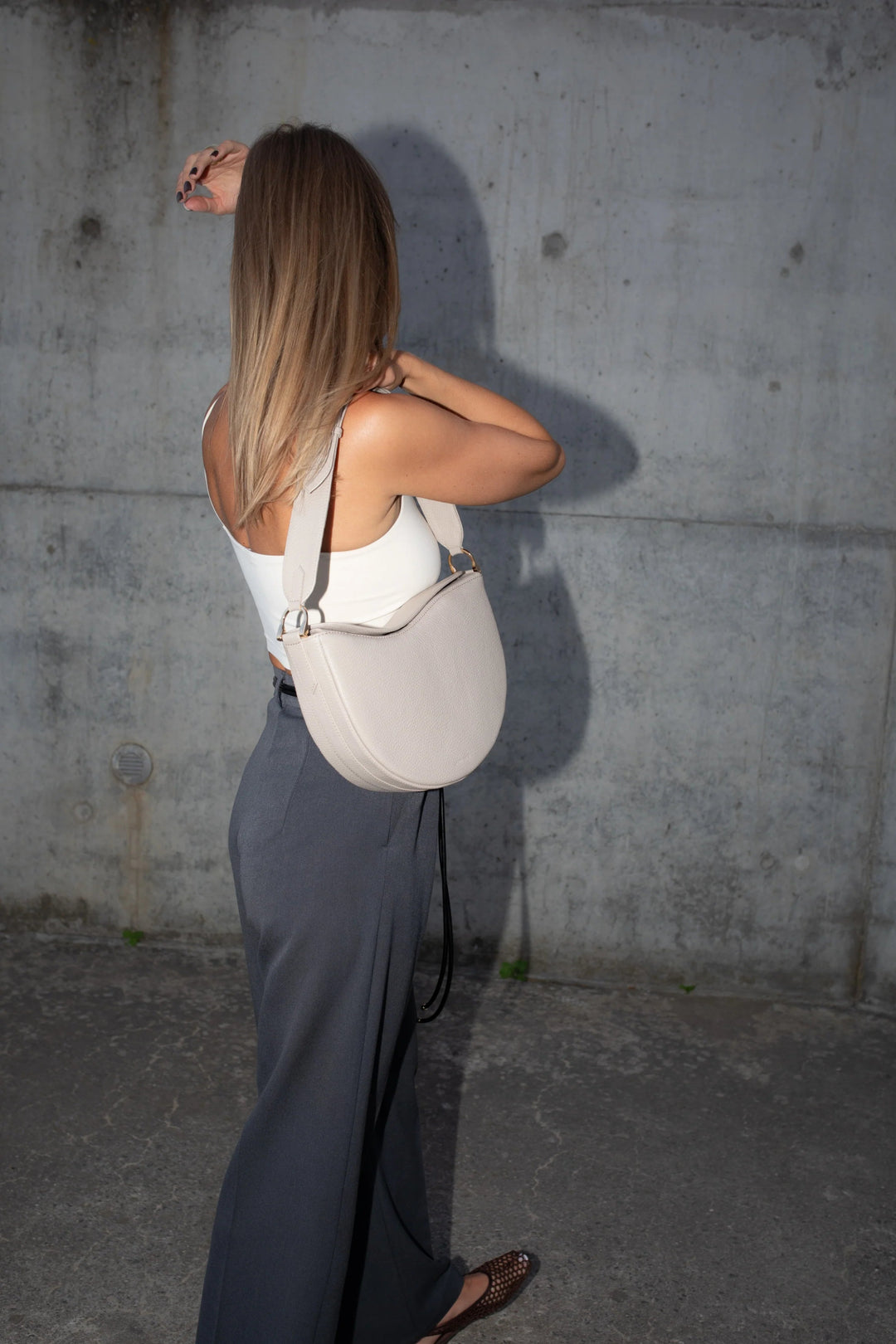 BEIGE LEATHER HANDBAG WAVE - BeaA - Be At Home with Yourself - Bag