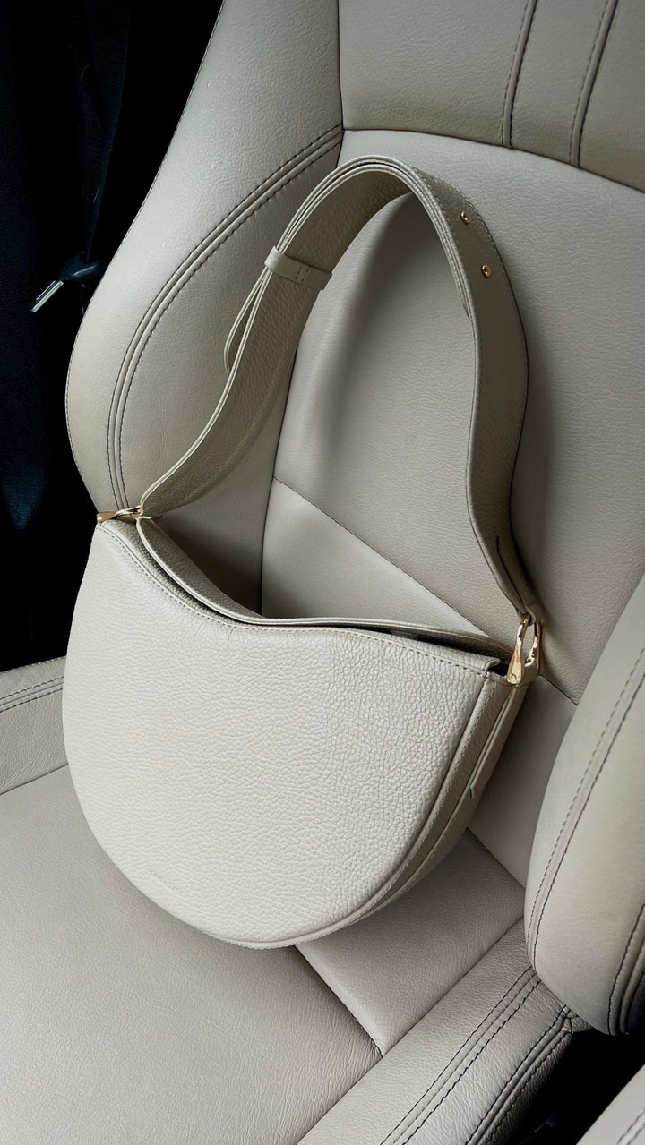 BEIGE LEATHER HANDBAG WAVE - BeaA - Be At Home with Yourself - Bag