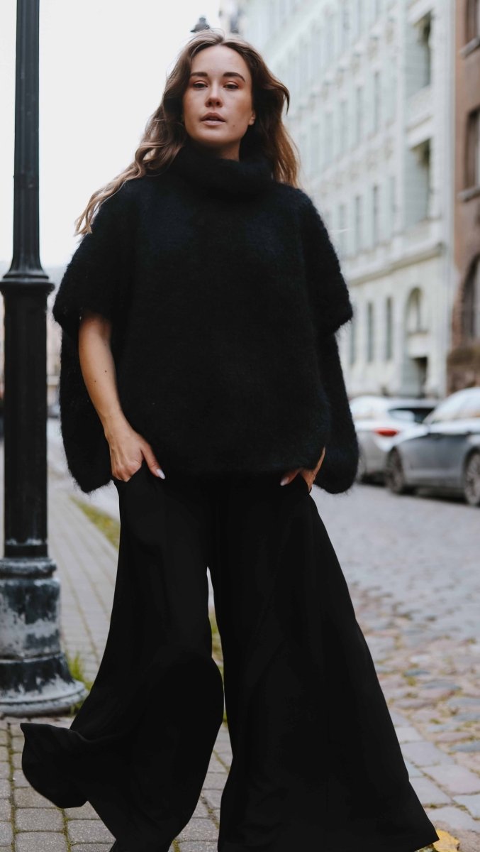 Black Palazzo Pants - BeaA - Be At Home with Yourself - Wide Trousers