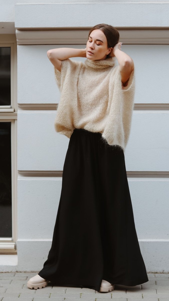Black Palazzo Pants - BeaA - Be At Home with Yourself - Wide Trousers