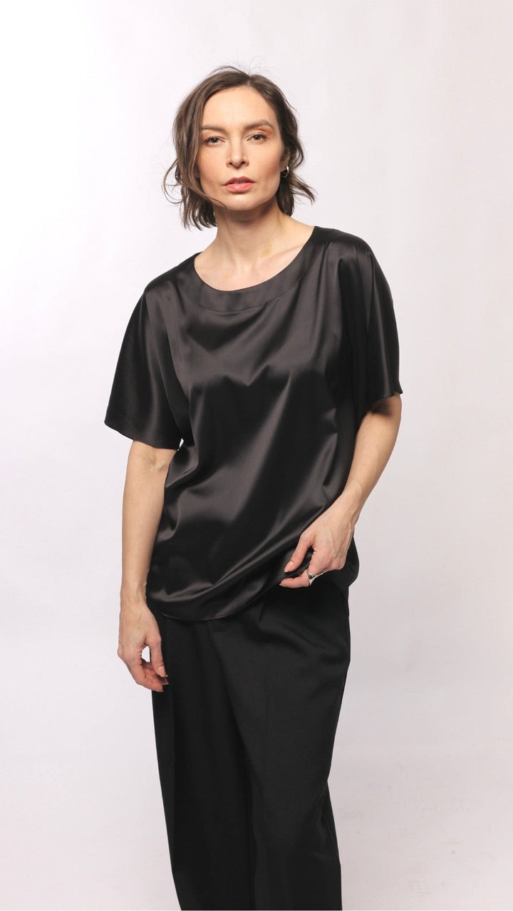Black Silk Top - BeaA - Be At Home with Yourself - Top