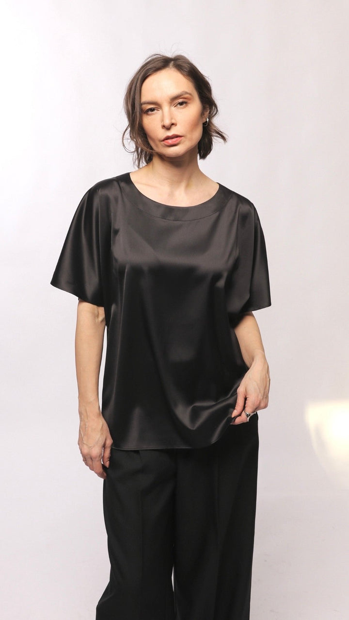 Black Silk Top - BeaA - Be At Home with Yourself - Top
