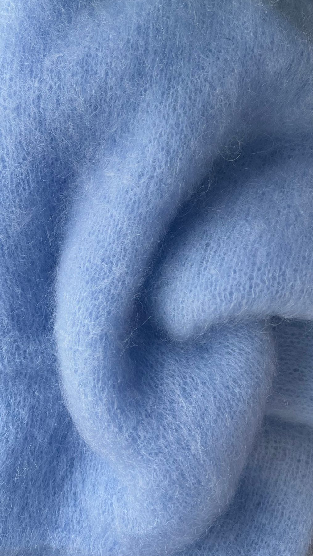 Kid Mohair Sweater Porcelain/Sea Blue/Black