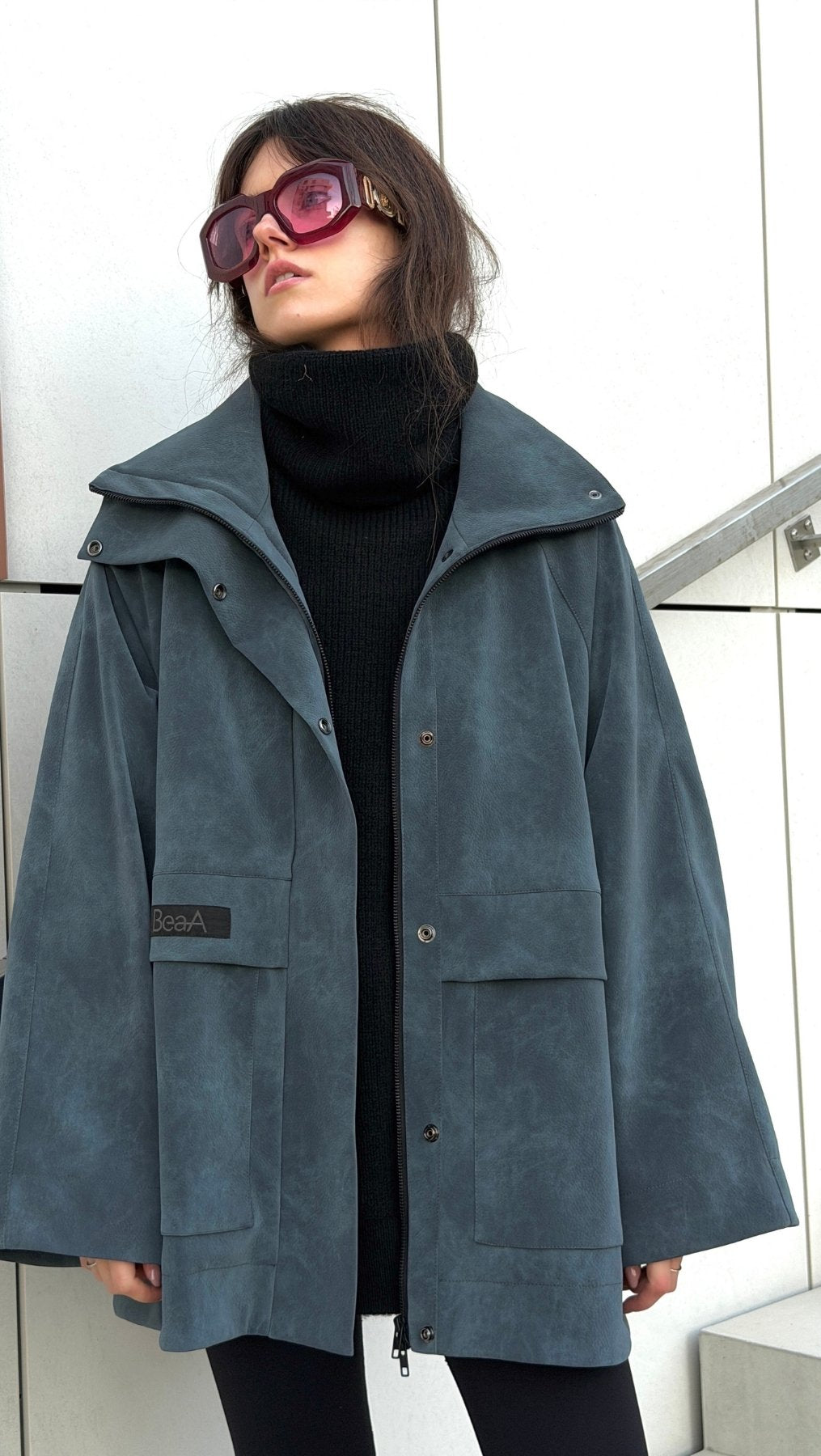 Vegan Leather Utility Jacket