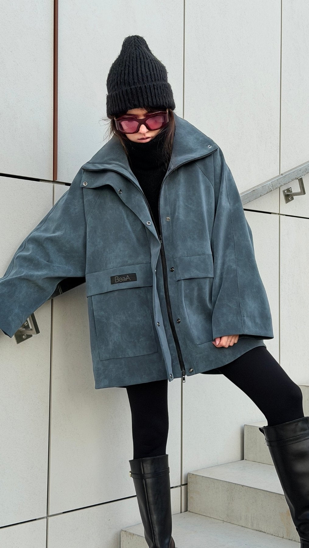 Vegan Leather Utility Jacket