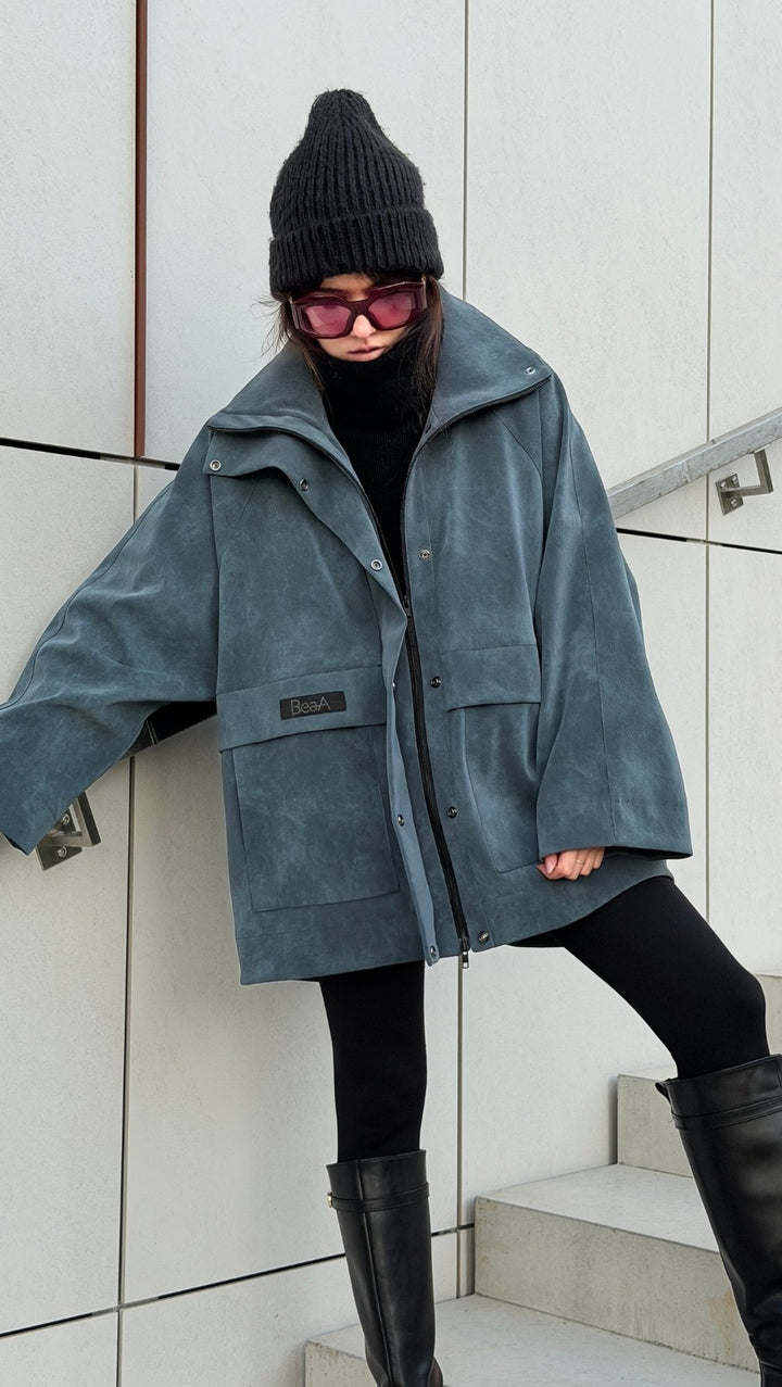 Vegan Leather Utility Jacket