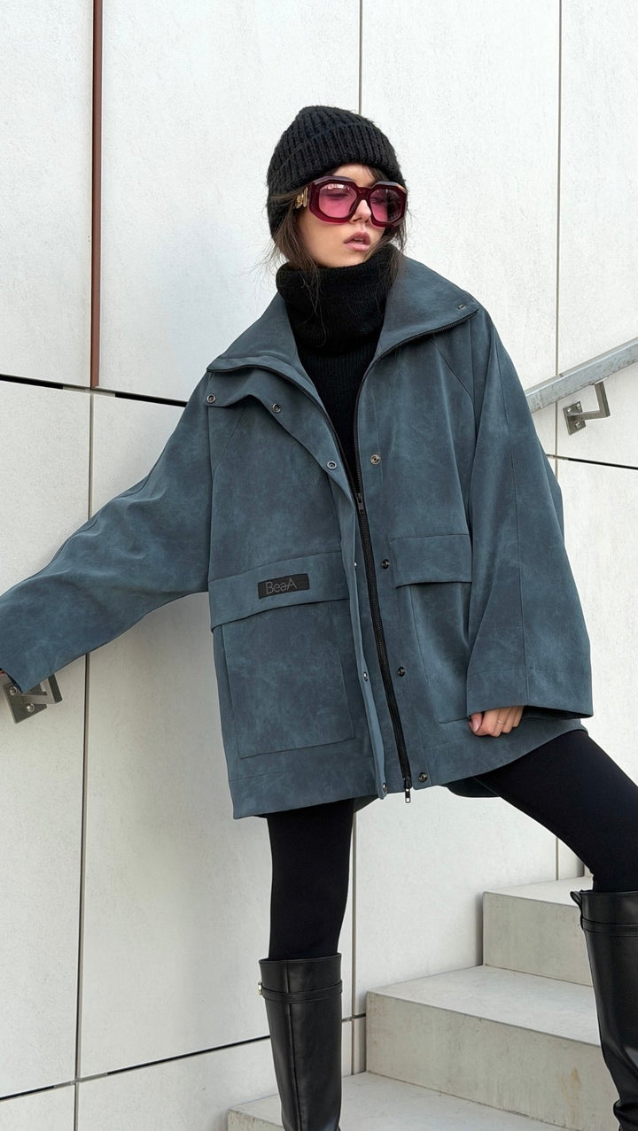 Vegan Leather Utility Jacket