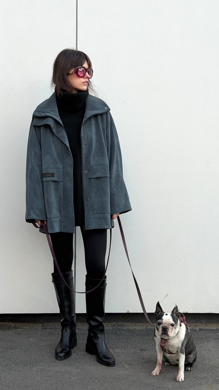 Vegan Leather Utility Jacket