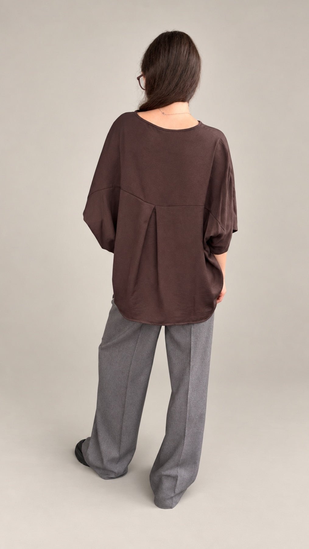 Brown pleat top - BeaA - Be At Home with Yourself - Top