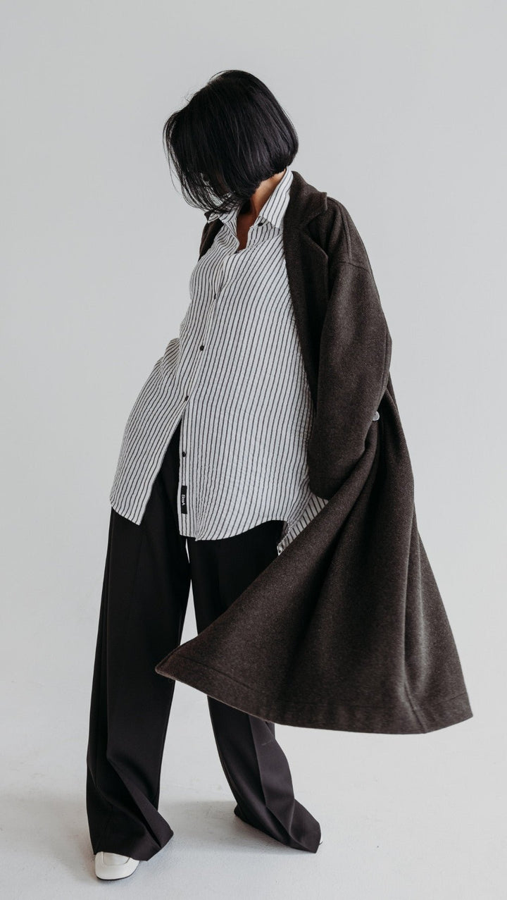 Button Coat Dark Brown - BeaA - Be At Home with Yourself - coat