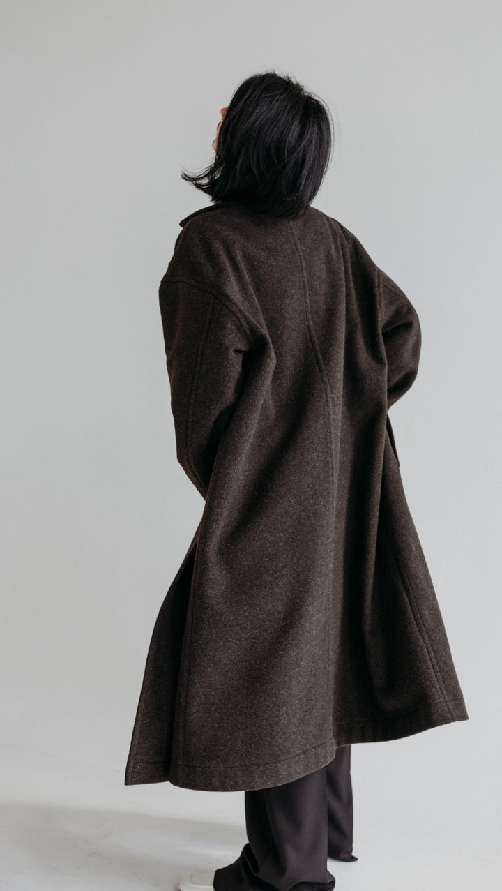 Button Coat Dark Brown - BeaA - Be At Home with Yourself - coat