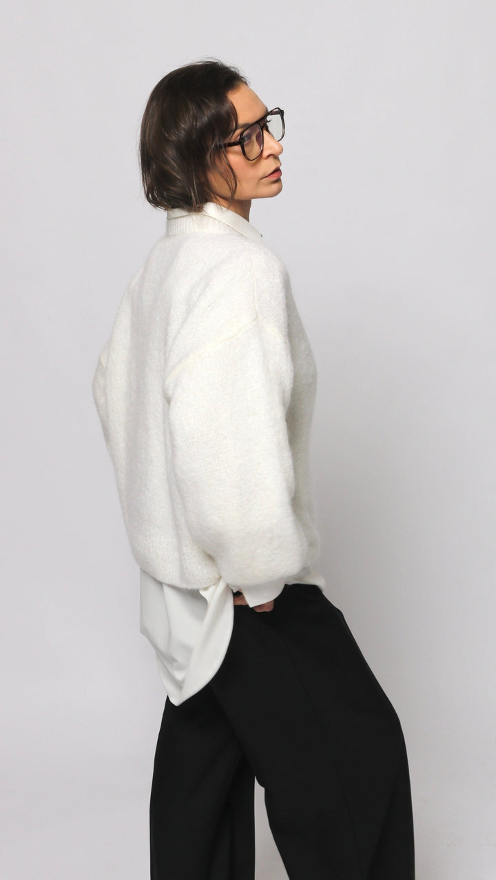 Mohair and wool Sweater White
