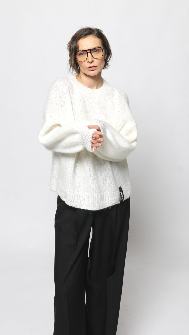 Mohair and wool Sweater White