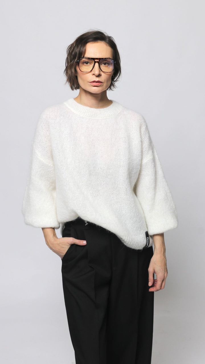 Mohair and wool Sweater White