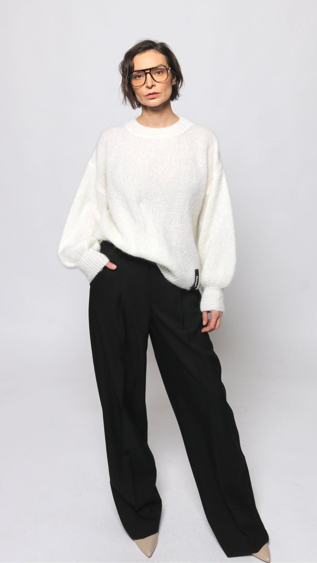 Mohair and wool Sweater White