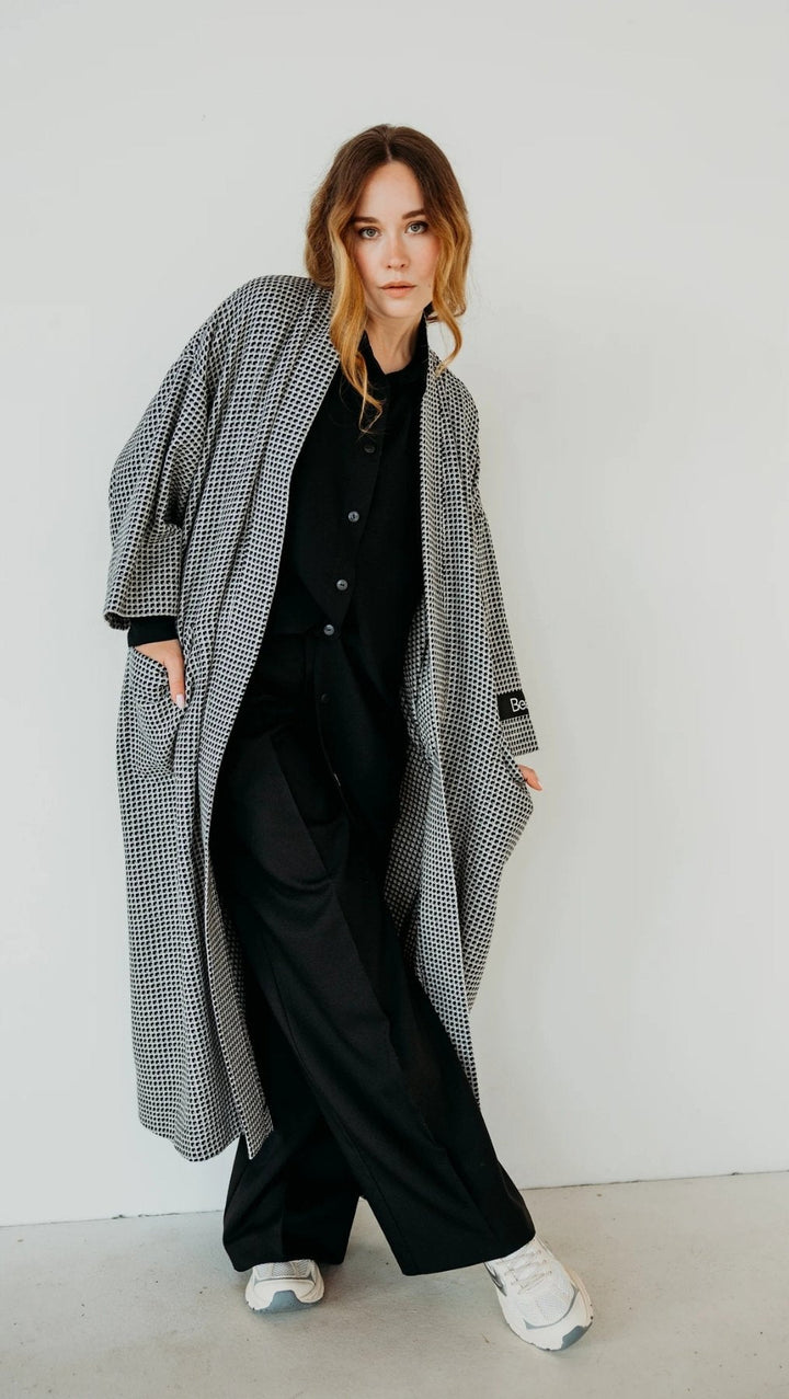Checkmate maxi cardigan - BeaA - Be At Home with Yourself - Cardigan